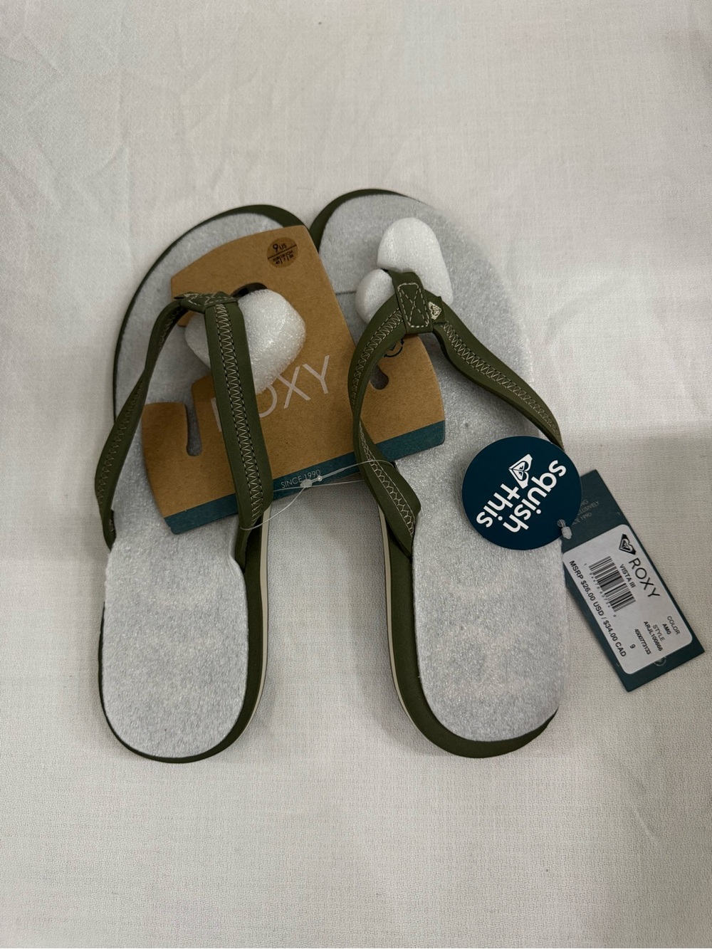 Roxy women’s Olive Green Flip Flop Sandals